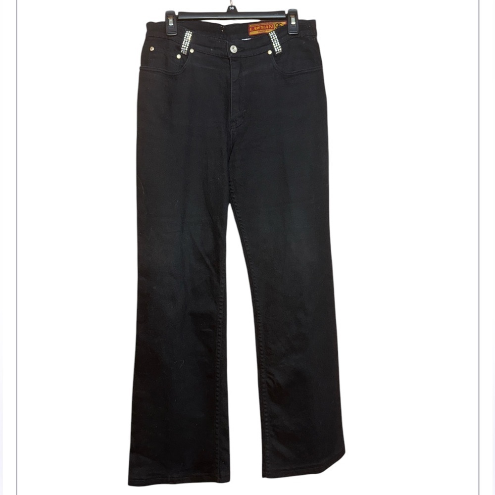 Lawman western style black jeans rhinestone size 9